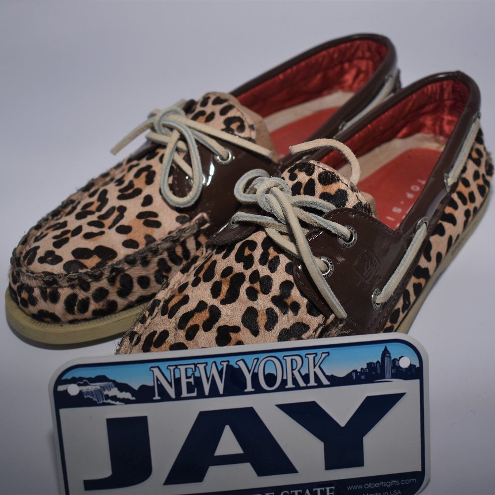 Sperry A/O 2 Eye Leopard Print w/ Satin Lining